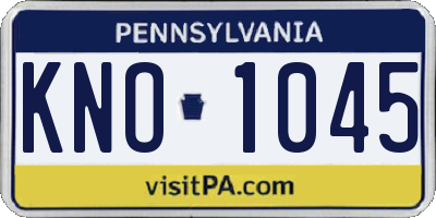 PA license plate KNO1045