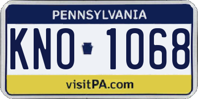 PA license plate KNO1068