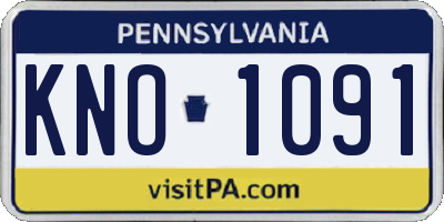 PA license plate KNO1091