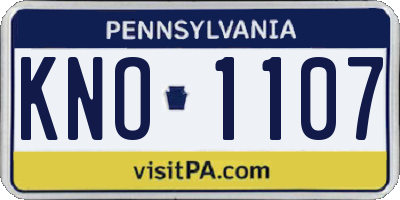 PA license plate KNO1107