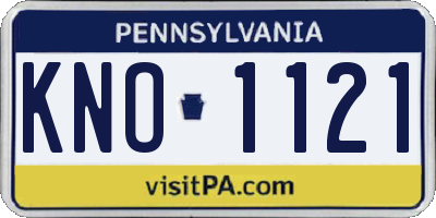 PA license plate KNO1121