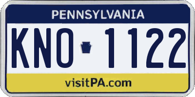 PA license plate KNO1122
