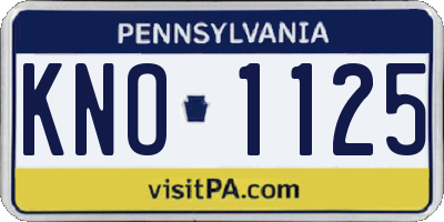 PA license plate KNO1125