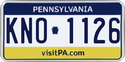 PA license plate KNO1126