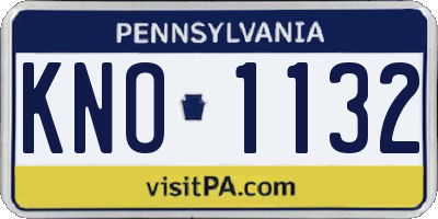 PA license plate KNO1132