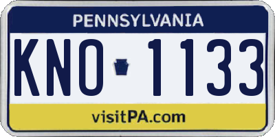 PA license plate KNO1133