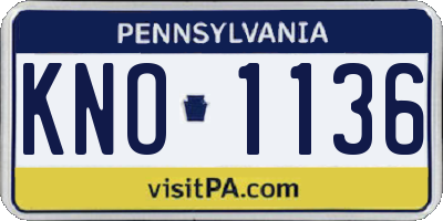 PA license plate KNO1136