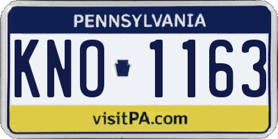 PA license plate KNO1163
