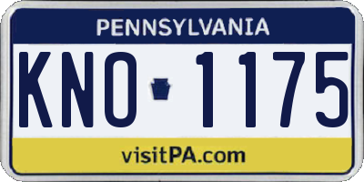 PA license plate KNO1175