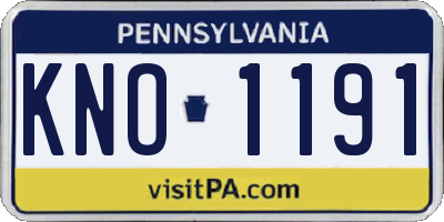 PA license plate KNO1191