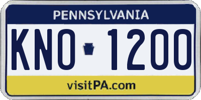 PA license plate KNO1200