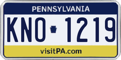 PA license plate KNO1219