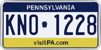 PA license plate KNO1228