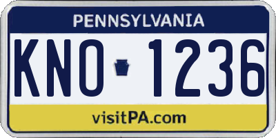 PA license plate KNO1236