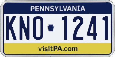 PA license plate KNO1241