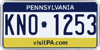 PA license plate KNO1253