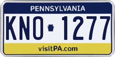 PA license plate KNO1277