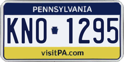 PA license plate KNO1295