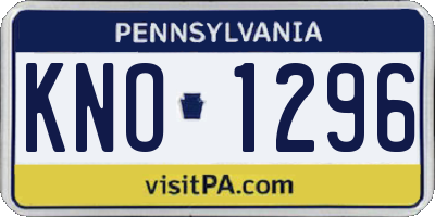 PA license plate KNO1296