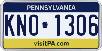 PA license plate KNO1306