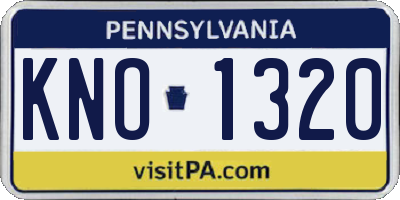 PA license plate KNO1320