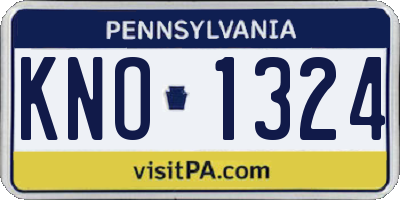 PA license plate KNO1324