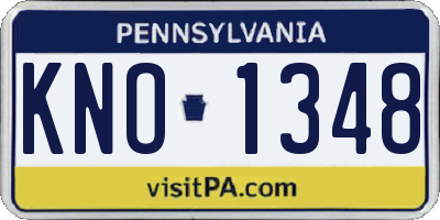 PA license plate KNO1348
