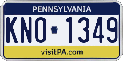 PA license plate KNO1349