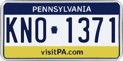 PA license plate KNO1371