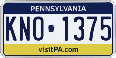 PA license plate KNO1375