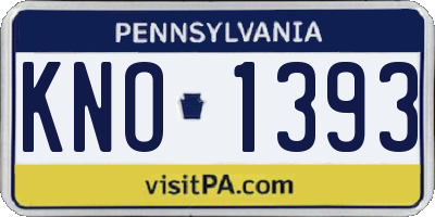 PA license plate KNO1393