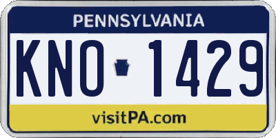 PA license plate KNO1429