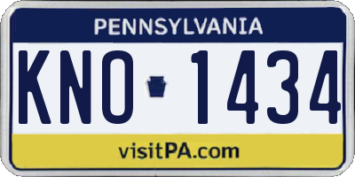 PA license plate KNO1434