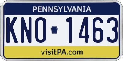 PA license plate KNO1463