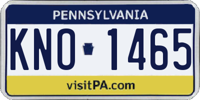 PA license plate KNO1465