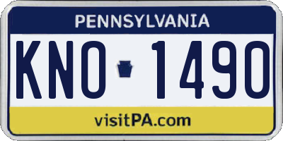 PA license plate KNO1490