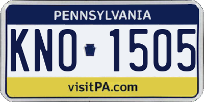 PA license plate KNO1505