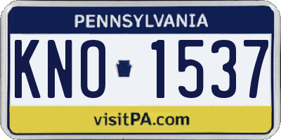 PA license plate KNO1537