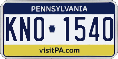 PA license plate KNO1540