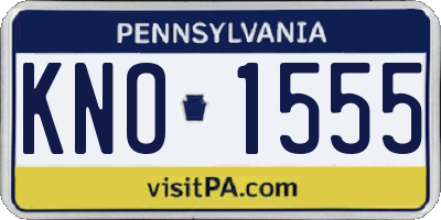 PA license plate KNO1555