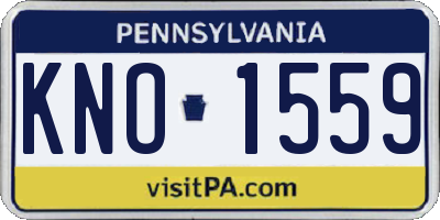 PA license plate KNO1559