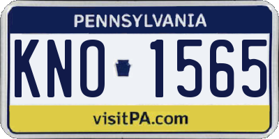 PA license plate KNO1565