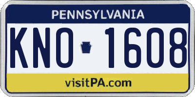 PA license plate KNO1608