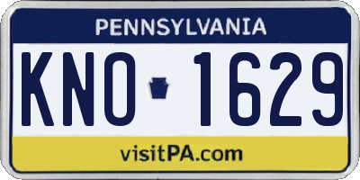 PA license plate KNO1629