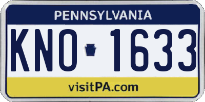 PA license plate KNO1633