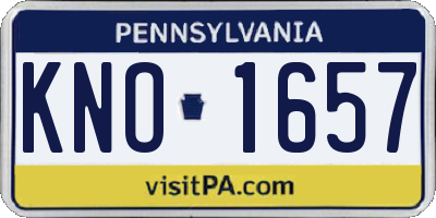 PA license plate KNO1657