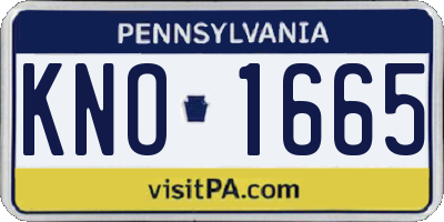 PA license plate KNO1665