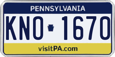PA license plate KNO1670