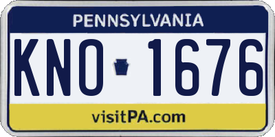 PA license plate KNO1676