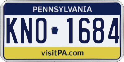 PA license plate KNO1684